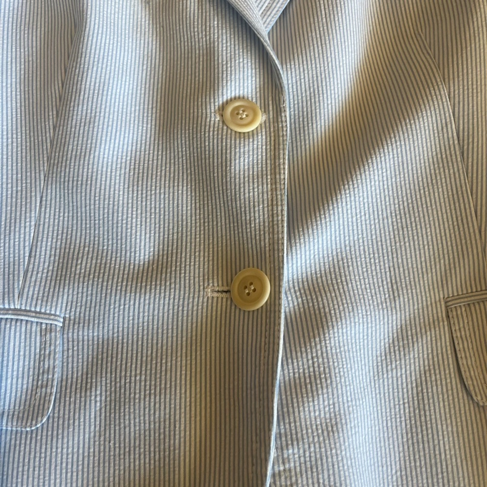 Jcrew Size 12 Blue Seersucker Blazer - Picture 2 of 9